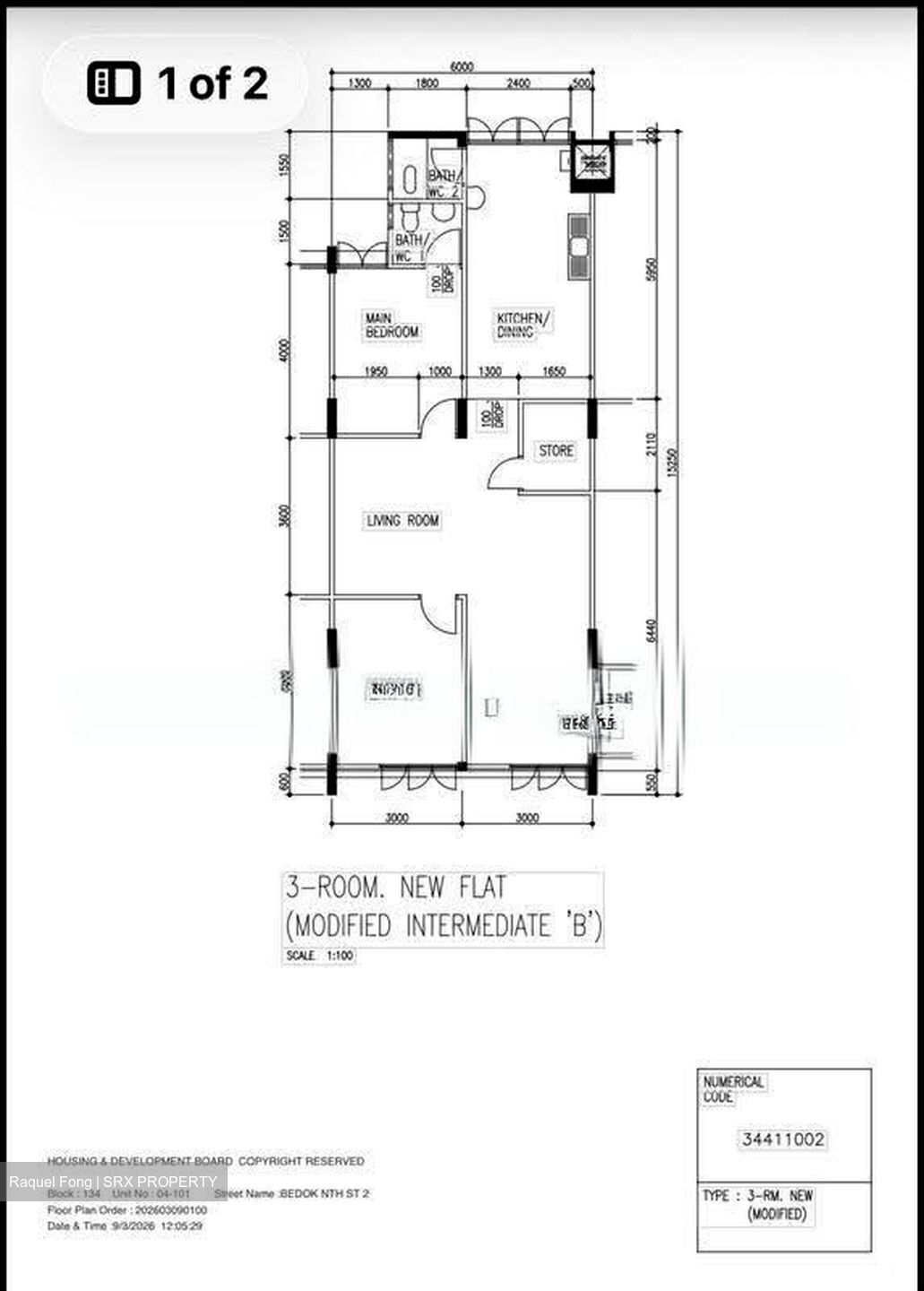 Blk 134 Bedok North Street 2 (Bedok), HDB 3 Rooms #617115021